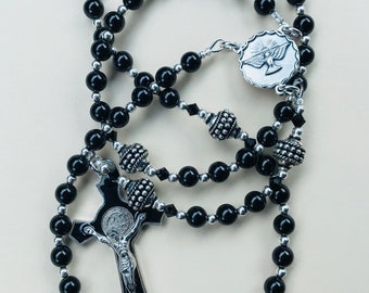 Classic Black Confirmation Keepsake Rosary