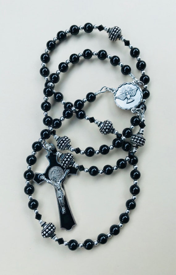 Classic Black Confirmation Keepsake Rosary