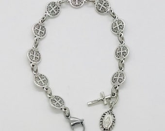 St. Benedict Rosary Bracelet - Classic - Silver or Gold