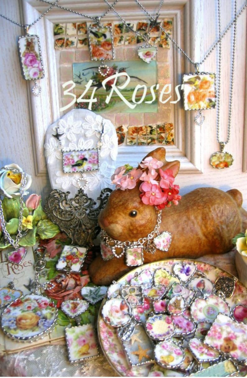 Vintage Broken China ~ Beautiful Hummingbird in a Ring of Roses ...