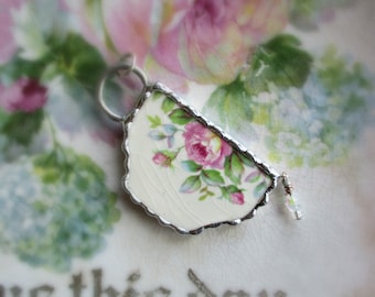 Vintage gerecycleerd gebroken China zoete romantische Tea Cup rozen hanger-thee tijd ~~~ keuze