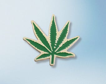 Plant Enamel Pin, Marijuana Leaf, Pop Culture Charm