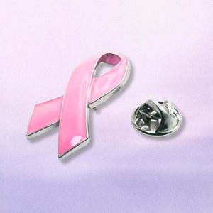 Breast Cancer Awareness Enamel Pin, Pink Ribbon Brooch