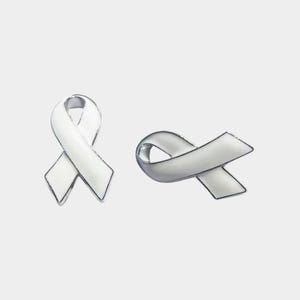 Lung Cancer Awareness Ribbon Enamel Pin: Inspirational Support