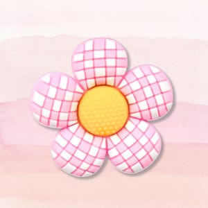 Amuleto para zapatos con cuadros de puntos rosas, amuleto de flores, amuleto de jardín, lindo amuleto para zapatos, accesorios para zapatos