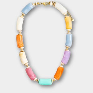 Collana con tubo metallico in resina colorata: gioielli alla moda per tutti i giorni