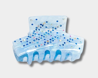 Blaue Glitter Haarkralle Clip, stilvolles Accessoire