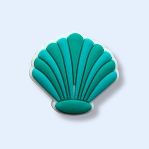 Ciondolo per scarpe a forma di conchiglia verde, ciondolo oceano, ciondolo per scarpe carino, ciondolo mare, conchiglia, accessori per scarpe