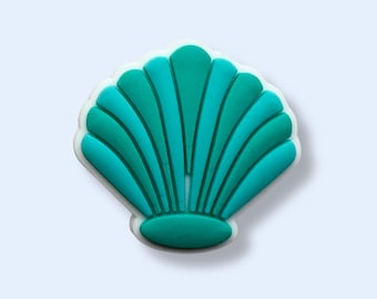 Adorno para zapato de concha verde, accesorio para zuecos con temática oceánica