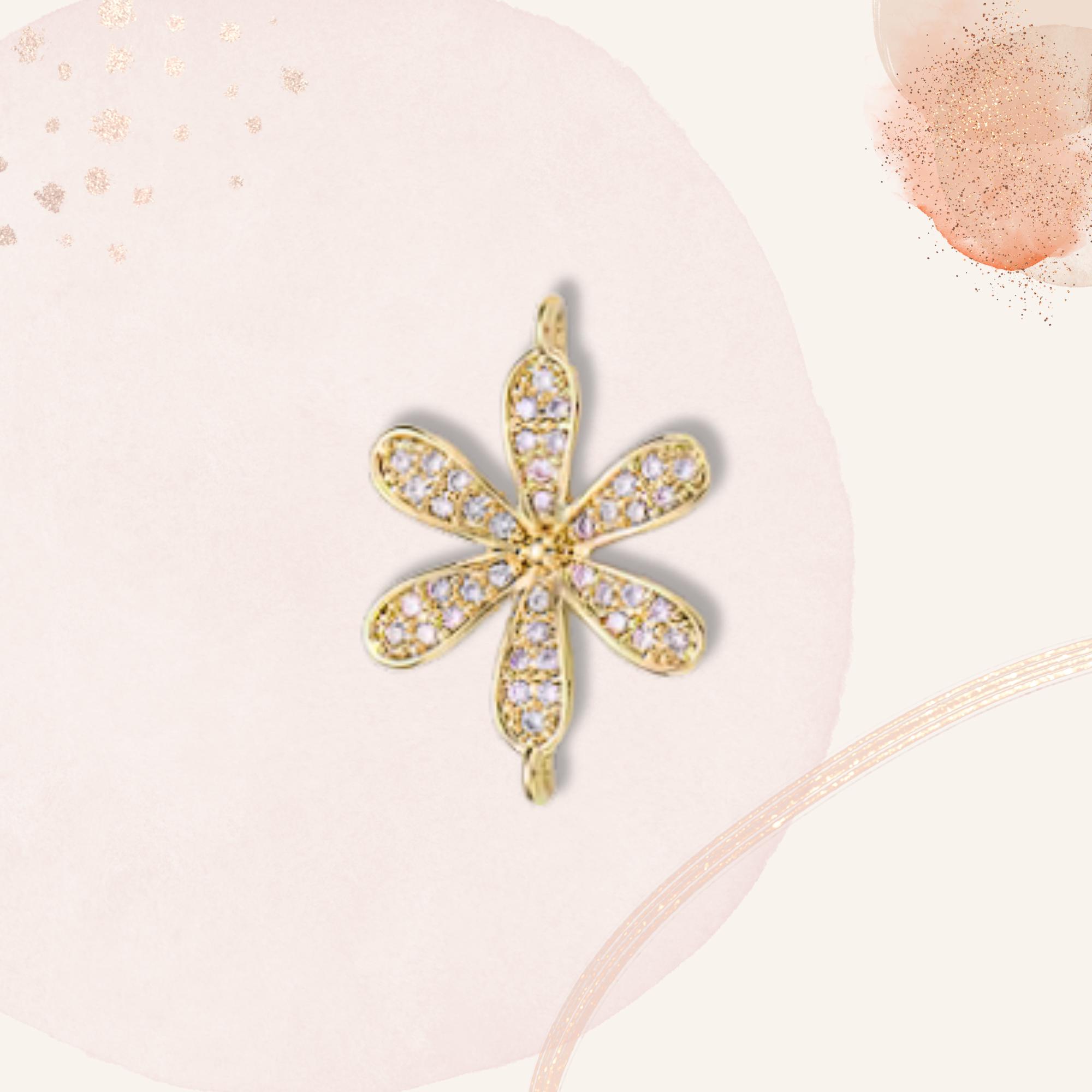 Gold Filled Cubic Zirconia Clover Charm, Jewelry Making - Etsy