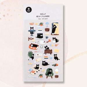 Suatelier Cat Stickers: Korean Planner Journaling Stickers