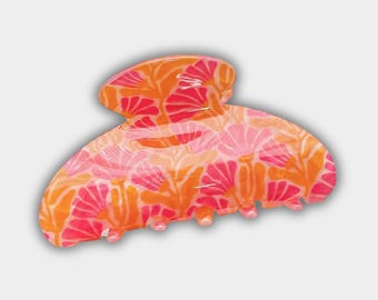 Orange Glossy Sunkist Claw Clip: Stylish Hair Accessory