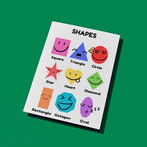 Kids Shapes Printable, Educational Downloadable for Children, Preschool ...