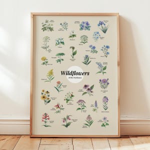 Wilde bloemen noordoosten poster kunst print bloemen muur kunst Home cadeau decor bloemen kunst print New York Pennsylvania staat poster kunst aan de muur