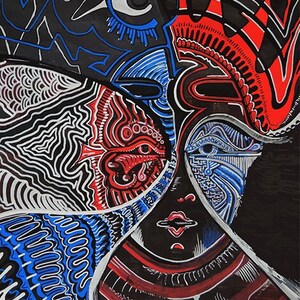 Quadrante rosso e blu, di Leïlo Tseu, 33 stampe limitate