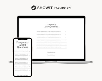 6 FAQ Showit Templates, FAQ Add-On Canvas, Showit Template for Photographer, FAQ Add-Ons