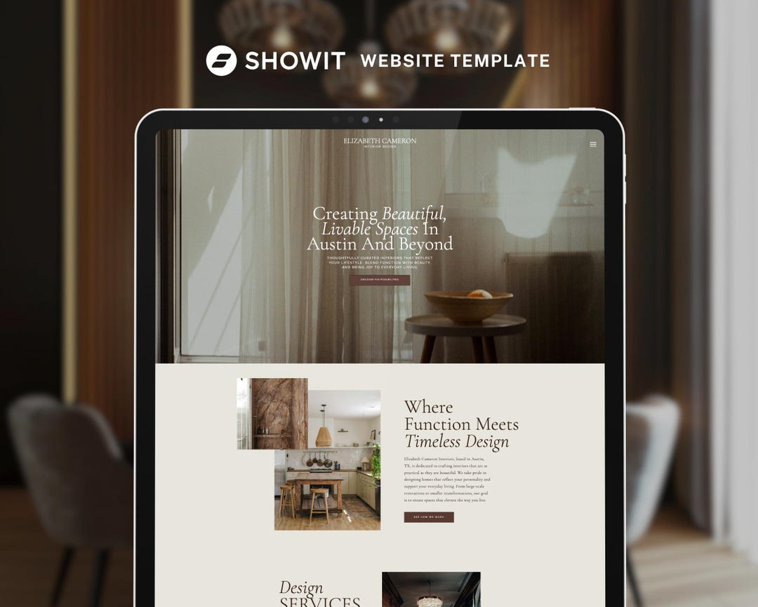 Showit Website Template for Interior Designers & Interior Decorators ...