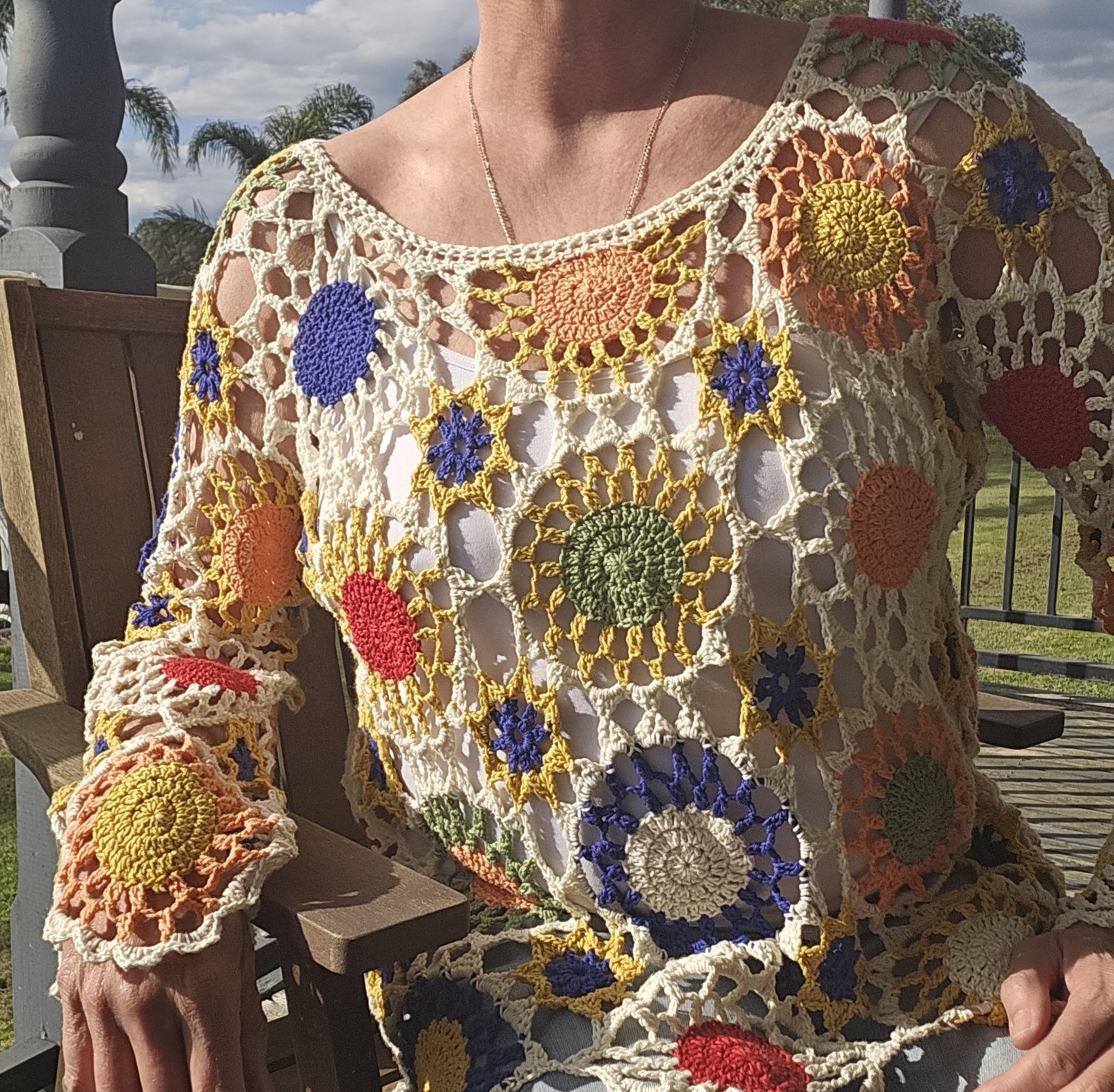 Retro Boho Motif Crochet Top - Etsy