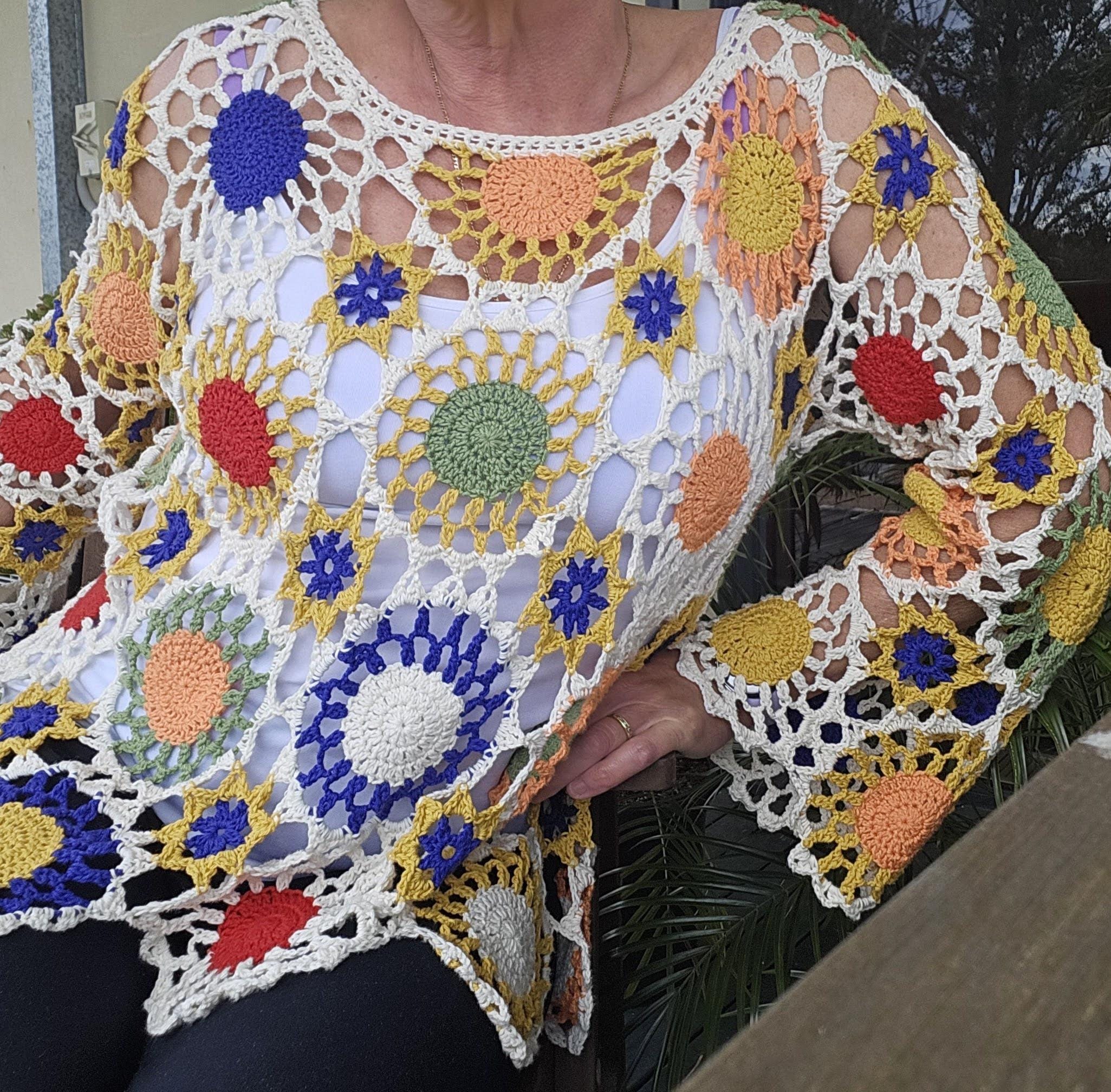 Retro Boho Motif Crochet Top - Etsy