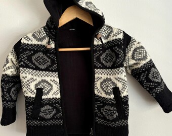 Pull En Laine Du Népal Pour Enfant KS1 - Taille XL, Doublure Polaire, Fermeture éclair