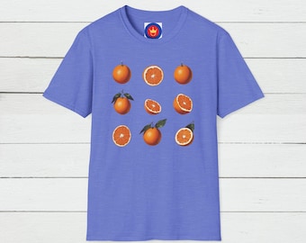 Orange Graphic T-shirt: Vintage Botanical Fruit Design - Etsy