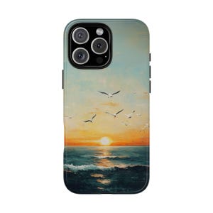 Sunset iPhone case, Retro Sun iPhone Case, Beach Vibes iPhone 16, Retro Summer iPhone 15, iPhone Pro Max Case, iPhone Tough Case