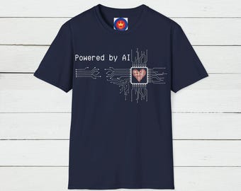 Powered by AI T-shirt: uniseks technisch T-shirt met print