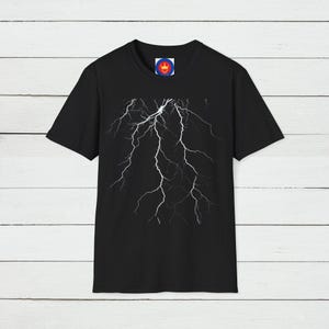 Lightning Graphic Unisex T-Shirt, Thunderbolt Tee, Lightning Bolt Shirt, Stormy Sky Graphic Tee, Electric Lightning Tee