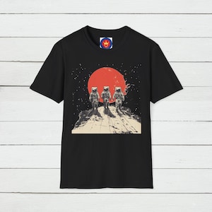 宇宙飛行士グラフィックTシャツ：レトロSFスペースTシャツ