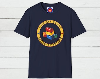 Retro Building Blocks Grafik T-Shirt, Lego Fan Geschenk