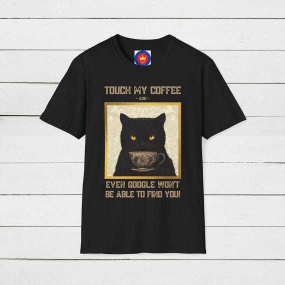 Funny Cat Drinking Coffee Unisex Shirt, Cute Graphic Tee, Cat