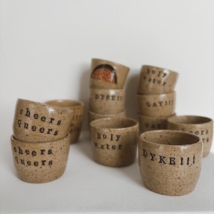 Handmade Pottery Shot Glass – Cheers Queers, LGBTQ+ Pride Barware