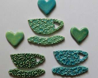 coffee or tea? mix and match the cups and saucers...3 hearts included