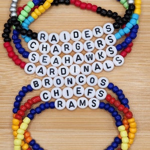 Football Team Bracelet: Beaded NFL Team Spirit Jewelry