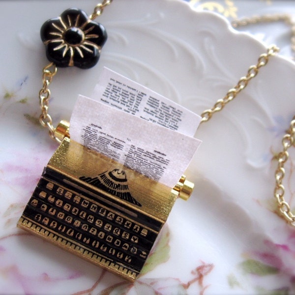 Vintage Style Typewriter Necklace