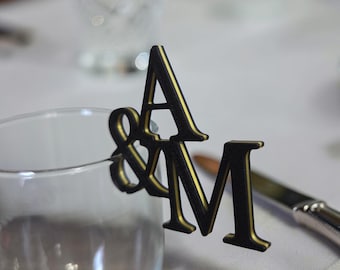 Personalized Wedding Drink Tags – Custom Initial Wine Glass Charms for Events