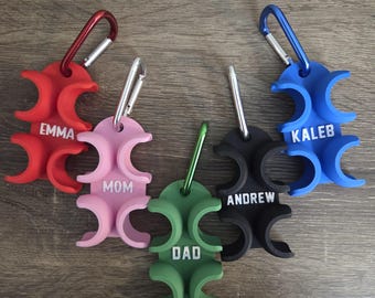 Personalized Clip-On Golf Ball Holder – 4 Ball Capacity, Durable Plastic Accessory with Carabiner