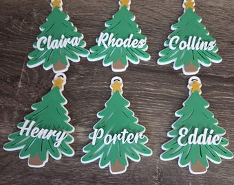 Custom Name Christmas Ornament, Personalized Tree Ornament Tag, Kids Classroom Gift, Daycare Teacher Student Bulk Orders