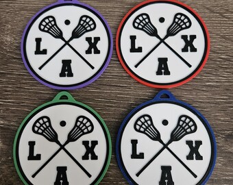 Custom Lacrosse Bag Tag – Personalized Player Name Number – Double-Sided LAX Gear Accessory