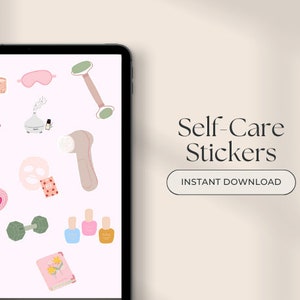 Self Care Digital Stickers, Motivational Wellbeing Planner Stickers, Digital Planner Stickers, Goodnotes Stickers
