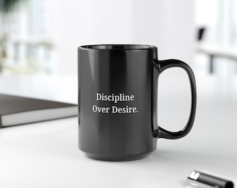Taza "Disciplina por encima del deseo" / Taza de café motivacional / Regalo inspirador / Cita de productividad / Superación personal / Impulso matutino / Mentalidad