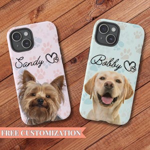 Custom Pet Photo Phone Case  Dog Picture Personalized Phone Case for Dog Lovers I Phone 15 Case with Pet Photo Gift Idea for Pet Owner