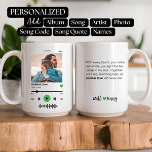 Personalized Music Plaque Mug Music Player Song Code Gift for Couple Custom Coffee Mug with Photo Music Gifts  Custom Song Lyrics Gift