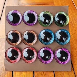 16-18-20-25-30mm Sparkling 3D Safety Eyes - Doll Making Crocheting and Amigurumi (2pairs /1 pair)