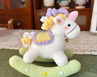 Wzór szydełkowy jednorożca samouczek pdf do pobrania amigurumi zwierzę gruba włóczka pluszowy kucyk tęczowy wypchane zwierzę cyfrowa zabawka uroczy magiczny koń