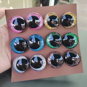 24 Paar glitzernde 3D Sicherheitsaugen, 24 Paar /12 Paar gehäkelt und gehäkelt.