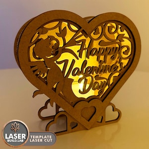 LaserSvg Valentinstag Laserdatei Kerzenhalter, Liebe Laserschneiden Herz für Valentinstag Dekoration, Teelicht Lasercut Dateien | #161