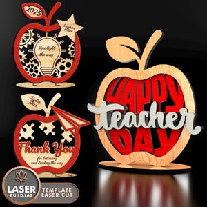 Geschenk für Lehrer Laser Cut Datei, Schullaserdatei & Zurück in der Schule Laserschneiden, Lehrer Geschenk svg oder Schüler Glowforge, Laser bereit | #195