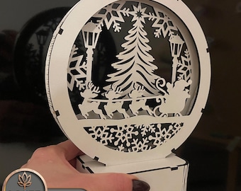 Lamp kerst lasergesneden bestand - kaarshouder Laser Svg Xtool Lightburn | #157