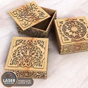 Laser Cut File Box and Laser Cut Box Svg, Laser File Box 3mm 1/8 inch 4mm and Box Cnc File, Gift Box Laser File & 3d Laser Files | #101